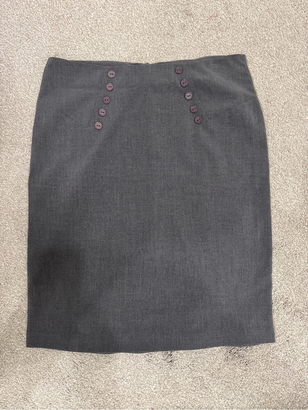 Bwear Charcoal Pencil Skirt with Twin Button Rows
